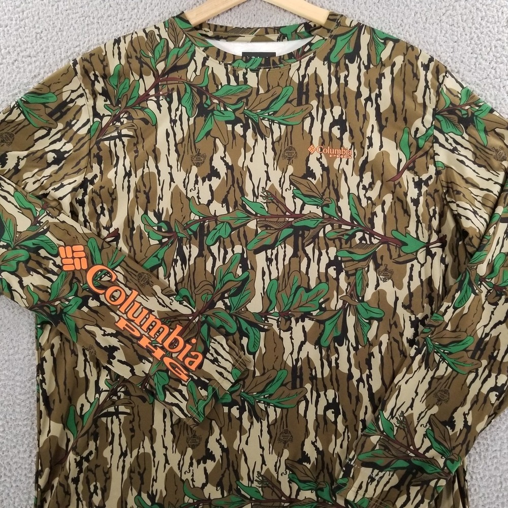 Columbia Luke Combs Shirt Mens XL Brown Mossy Oak Camo Greenleaf PHG Hunting